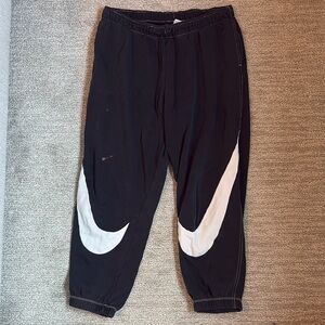 Black Joggers with White Swoosh